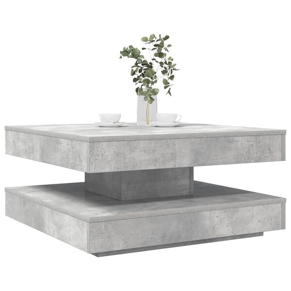 vidaXL Coffee Table Concrete grey Engineered wood Medium Rotatable