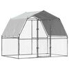 vidaXL Chicken Cage Silver Galvanized steel, PE (polyethylene) Large