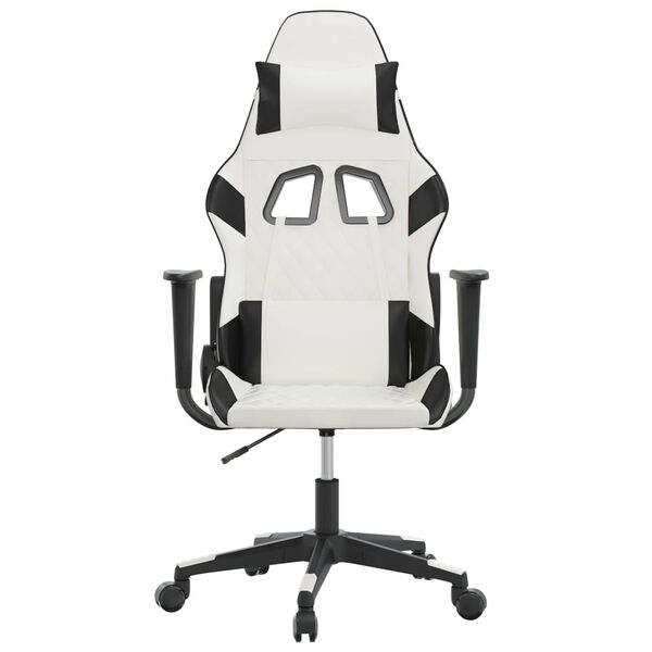 vidaXL Gaming Chair White and Black Faux Leather