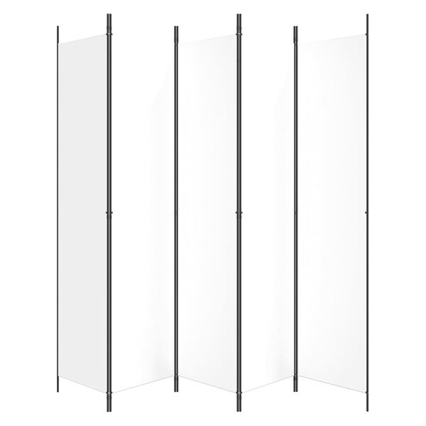vidaXL 5-Panel Room Divider White 98.4"x86.6" Fabric