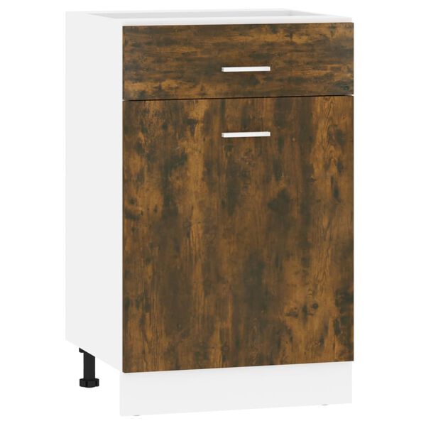 vidaXL Drawer Bottom Cabinet Smoked Oak Engineered Wood Medium
