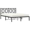 vidaXL Bed Frame Black Powder-Coated Steel Double Bed Frame