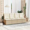 vidaXL Reclining Patio Sofa Beige and Cream White