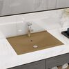 vidaXL Luxury Basin with Faucet Hole Matt Cream 23.6x18.1" Ceramic