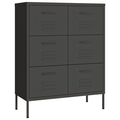 vidaXL Drawer Cabinet Anthracite 31.5"x13.8"x40" Steel