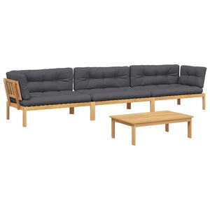 vidaXL Pallet Sofa Set Anthracite Solid acacia wood Modular
