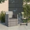 vidaXL Garden Armchair Grey PE rattan, Powder-Coated Steel