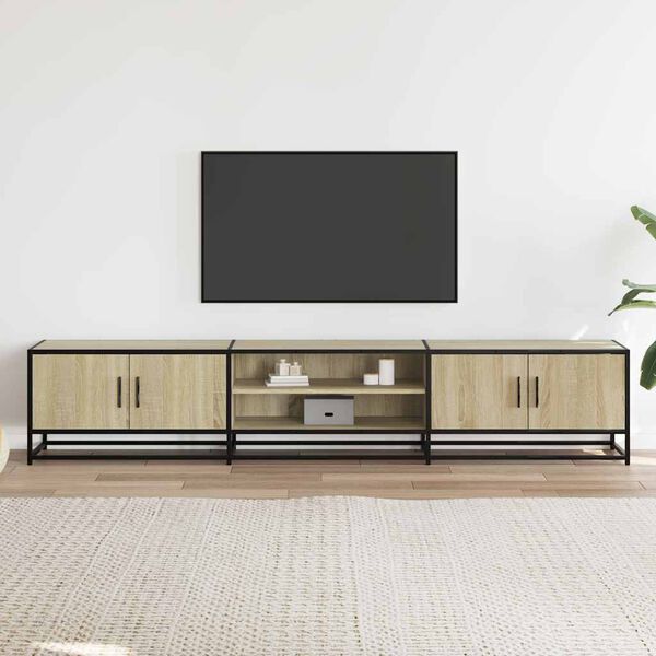 vidaXL TV Cabinet Sonoma Oak Engineered wood, Metal 82.7 inches long