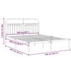 vidaXL Bed Frame White Steel Double Bed Frame Rectangular Double Bed