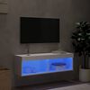 vidaXL TV Stand with LED Lights White 39.4"x11.8"x11.8"