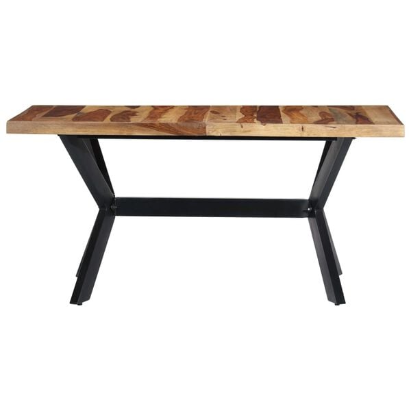 vidaXL Dining Table Natural wood and black