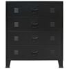 vidaXL Chest Of Drawers Black Sheet Metal Medium Chest Of Drawers