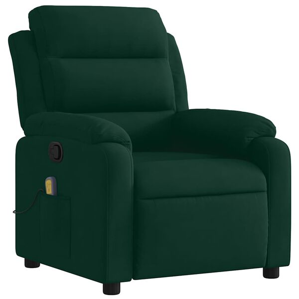 vidaXL Massage Recliner Chair Dark Green