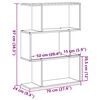 vidaXL Room Divider Bookcase White Engineered Wood 3-Tier