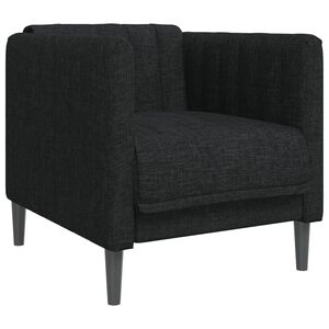 vidaXL Sofa Chair Black 100% Polyester, Plywood, Solid Wood Single