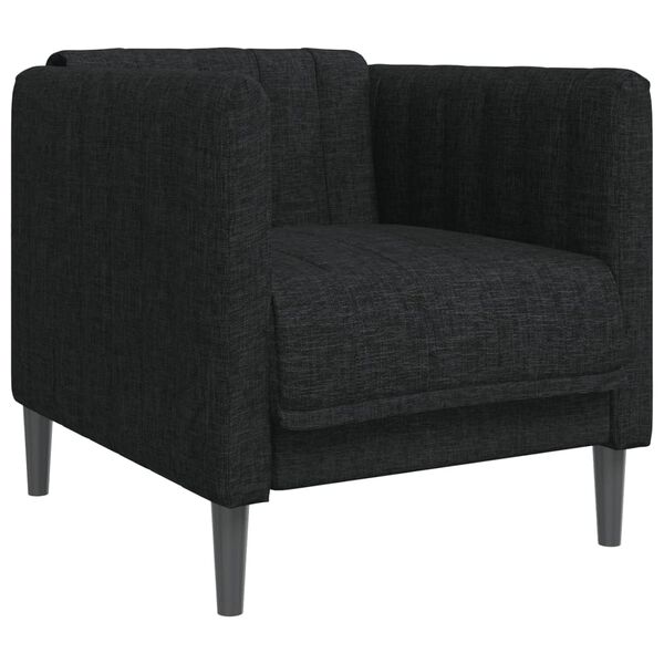 vidaXL Sofa Chair Black 100% Polyester, Plywood, Solid Wood Single
