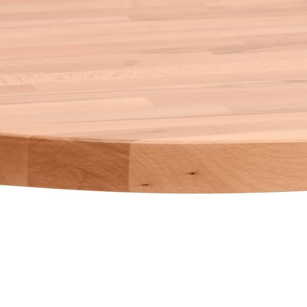 vidaXL Table Top Natural Beech Solid Beech wood 15.7 in diameter Durable