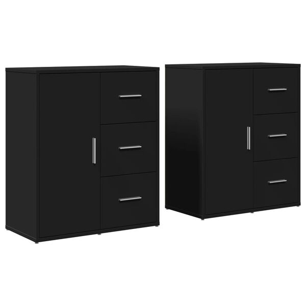 vidaXL Sideboard Black Engineered Wood Medium Storage Sideboard