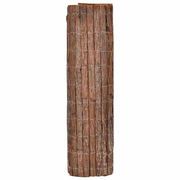 vidaXL Bark Fence Natural 39.37 x 236.22 in Bark
