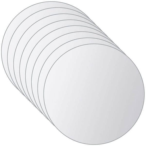 vidaXL Mirror Tile Set of 16 Transparent Glass 5.9 in diameter