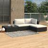 vidaXL Garden Lounge Set Black PE Rattan Medium Modular Garden Sofa