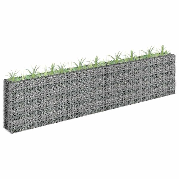 vidaXL Gabion Raised Bed Silver Galvanized Steel 141.7 x 11.8 x 35.4 in