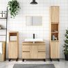 vidaXL Bathroom Cabinet Sonoma Oak Engineered wood, iron 11.8x11.8x39.4 in