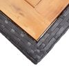 vidaXL Outdoor Table Black Poly rattan and solid acacia wood Medium