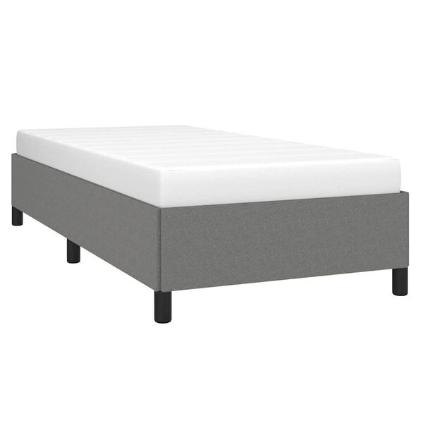 vidaXL Bed Frame Dark gray Polyester, Plywood, Engineered Wood Twin