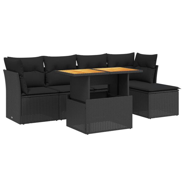 vidaXL Garden Sofa Set Black