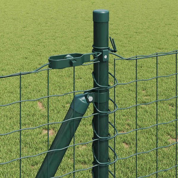 vidaXL Fence Post 13 pcs Green Steel