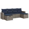 vidaXL 6 Piece Patio Sofa Set with Cushions Gray Poly Rattan
