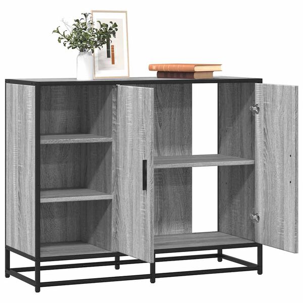 vidaXL Sideboard Grey Sonoma Engineered wood, metal Medium Sideboard