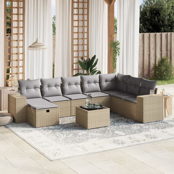 vidaXL Garden Sofa Set Mix Beige