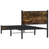 vidaXL Bed Frame Smoked Oak Steel, Engineered Wood 35.4x74.8 in Single