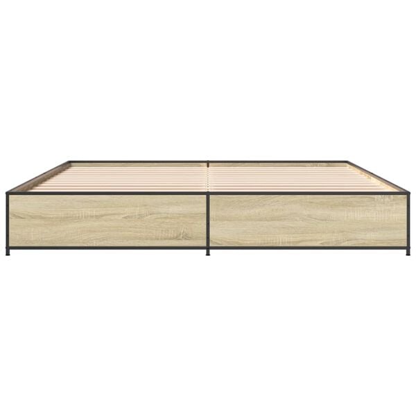 vidaXL Bed Frame Sonoma Oak Engineered Wood Super King Bed Frame