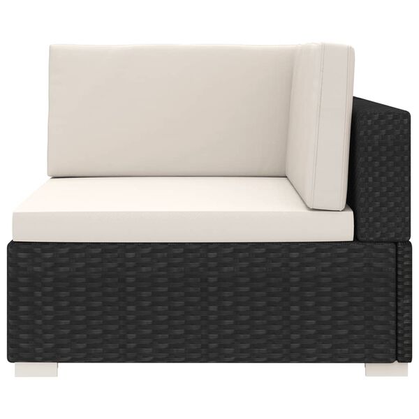 vidaXL Corner Seat Black and cream white