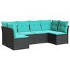 vidaXL Garden Sofa Set Black, Blue