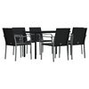 vidaXL Garden Dining Set Black, Dark Grey