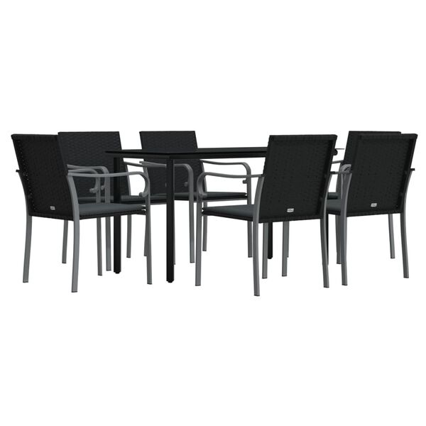 vidaXL Garden Dining Set Black, Dark Grey