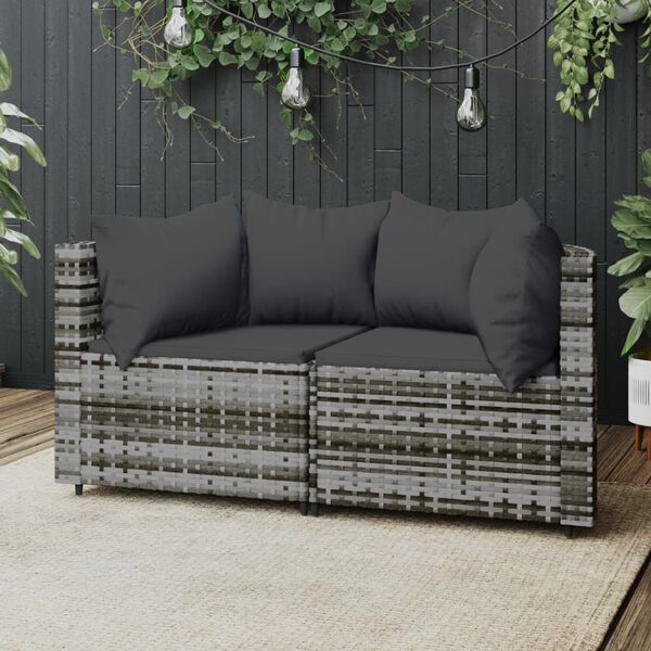 vidaXL Patio Corner Sofa Grey