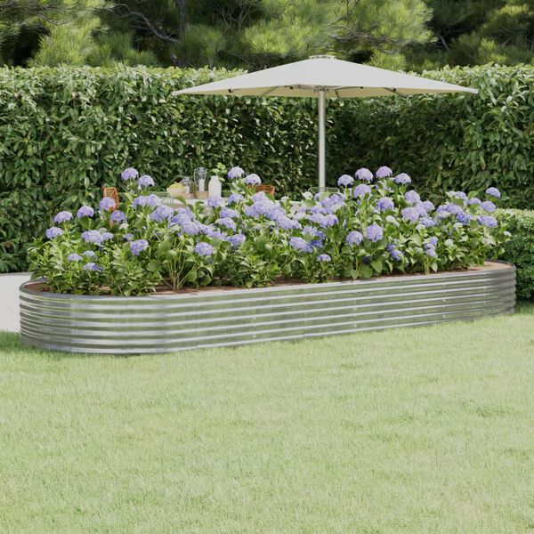 vidaXL Garden Raised Bed Silver Powder-coated steel Large