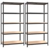 vidaXL 5-Layer Shelves 2 pcs Anthracite Steel&Engineered Wood