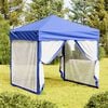 vidaXL Party Tent Blue 210D oxford fabric with silver coating 6.6 x 6.6 ft