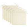 vidaXL Garden Chair Set of 6 Cream, Wood Solid Acacia wood, Polyester