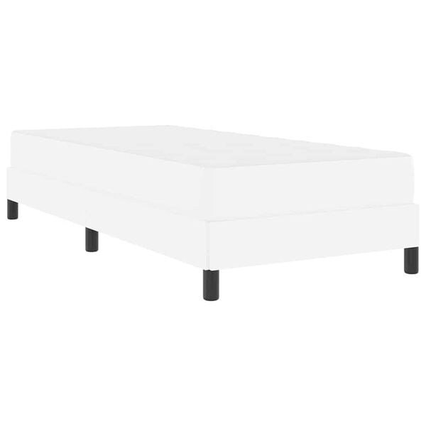 vidaXL Bed Frame with Mattress Pure White 31.50 x 78.74 in Fabric
