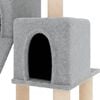 vidaXL Cat Tree Light Grey Engineered wood, plush, sisal 32.3 in tall