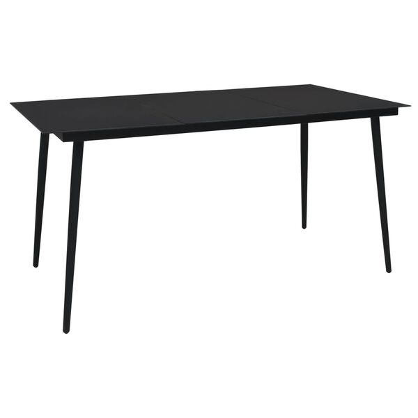 vidaXL Dining Table Black Glass 59 x 31.5 in Durable Dining Table