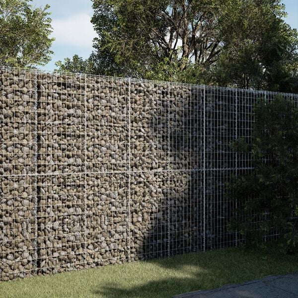 vidaXL Gabion Basket Silver Galvanized iron wire Large