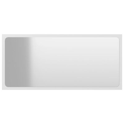 vidaXL Bathroom Mirror White 31.5"x0.6"x14.6" Engineered Wood